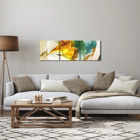 Kép - Levelek (órával) (90x30 cm)