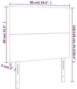 fekete bársony LED-es fejtámla 90x5x118/128 cm