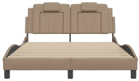 cappuccino színű műbőr ágykeret Viana matrac nélkül 140x200 cm