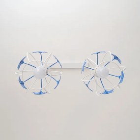 Gyerek csillár zsinóron STARS 2xE27/15W/230V kék/fehér