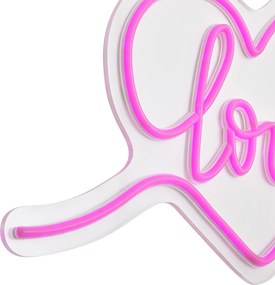Neon fali lámpa rózsaszín LED-del - Love