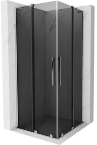 Mexen Velar L Duo, zuhanykabin tolóajtóval 100 x 100 cm, 8mm szürke üveg, króm, 871-100-100-02-43-01
