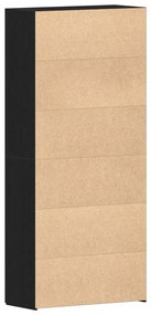 Cipőtároló Fekete Tölgy 80x35,5x180 cm Mérnöki Fa