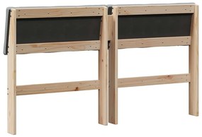 Kárpitozott fejtámla Világosszürke 140 cm Tömör fenyőfa