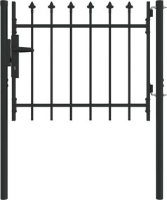 vidaXL Kerítés kapu zárral Szürke 103 x 250 cm Porszórt acél