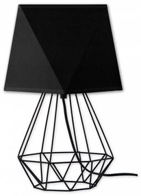 Glimex Diamond asztali/éjjeli lámpa fekete 1x E27