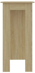 Sonoma tölgy színű szerelt fa bárasztal polccal 102x50x103,5 cm