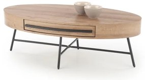 Kávésasztal CAROLINA 41x120 cm arany tölgy/fekete