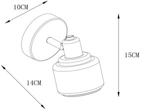 Lucide 77979/01/02 - Spotlámpa BJORN 1xE14/40W/230V arany