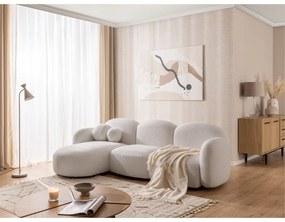 Krémszínű buklé sarokkanapé (bal oldali-heverő résszel) Orbit – Ropez