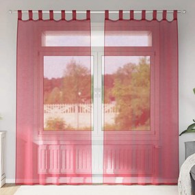 vidaXL 2 db borvörös fátyolfüggönyök hurokkal 140x225 cm