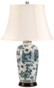 Elstead KÉK-TRAD-WP-TL - Asztali lámpa BLUE TRADITIONAL 1xE27/60W/230V