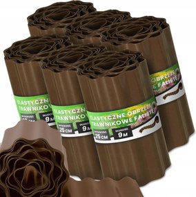 Gyepszegély 25 cm 54 m Kerti Hullámos Paliszád Border Barna Us-t