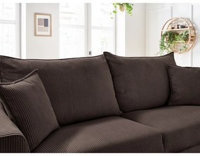 Barna kordbársony kinyitható kanapé 225 cm Augustin – Bobochic Paris