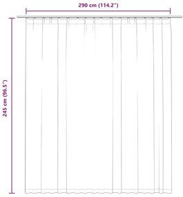 antracitszürke sötétítőfüggöny kampókkal 290 x 245 cm