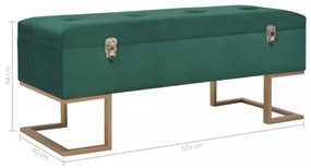 zöld bársonypad tárolórekesszel 105 cm