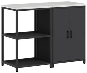 Konyhai Tároló Készlet polcokkal 2 pcs Fekete 120 x 50 x 92 cm