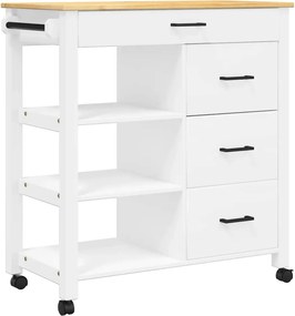 vidaXL MONZA tömör fenyőfa konyhai kocsi 84 x 40 x 88,5 cm