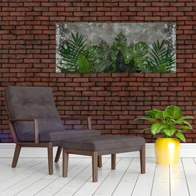 Kép - Betonfal növényekkel (120x50 cm)