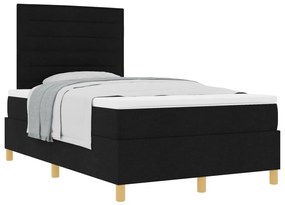 boxspring ágy matraccal fekete kicsi kétfős szövet