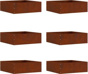 vidaXL Fűszegélyezés 6 pcs Rozsdás 40 x 40 x 13 cm Időjárásálló acél