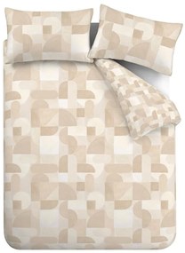 Bézs egyszemélyes ágyneműhuzat 135x200 cm Sloane Geo – Catherine Lansfield