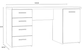 Íróasztal ARENO barna/grafit