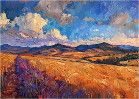 Üveg kép - Olajfestmény tájkép (70x50 cm)