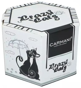 Cicás porcelán bögre 500 ml fekete macskák a háztetőn