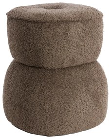 Barna buklé puff Leyla – Light &amp; Living