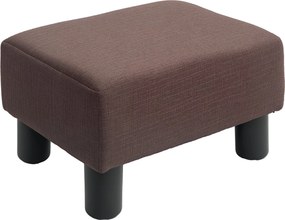 HOMCOM Puffasztott Ottoman Len Hatású Kárpitozással Modern Lábpihentető Pouf Hálószobába, Nappaliba, Barna | Aosom