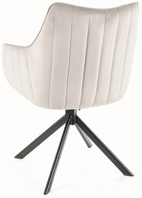 Azalia Velvet étkezőszék, világosszürke / fekete