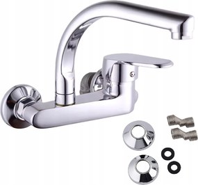 Konyhai Csaptelep Fali Króm Mosogató Csaptelep Forgatható Mosdó Fal