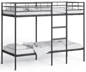 fekete acél emeletes ágy matrac nélkül 80 x 200 cm