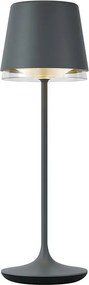 Asztali lámpa sötétszürke LED-del, IP65, újratölthető, töltőállomással - Bass