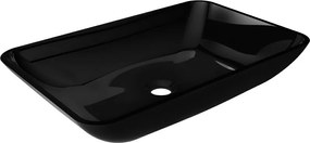 Mexen Megan üvegből készült pultra szerelhető mosdókagyló, 56 x 36 cm, fekete - 24135670