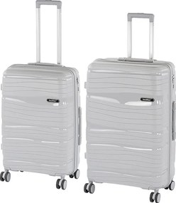 TraveLux Voyager VII gurulós bőrönd szett szürke