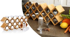 18 részes bambusz fűszertartó állvány