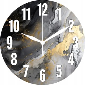 Falióra Dekoratív Márvány Fekete-szürke arany 35 cm