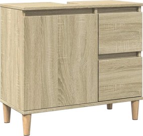 vidaXL sonoma tölgy színű szerelt fa fürdőszobaszekrény 65x33x60 cm