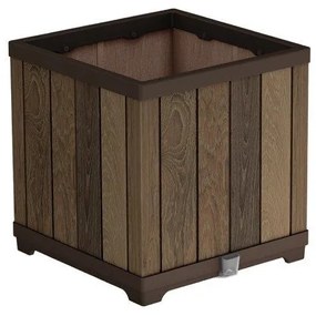 Keter Deco négyzet alakú virágcserép, diófa