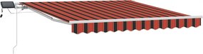 vidaXL Behúzható napellenző narancssárga és barna 300 x 250 cm