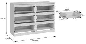 MAO fehér fiókos komód