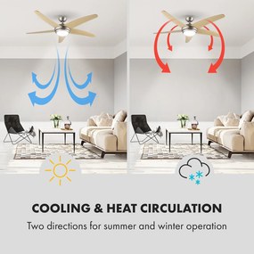 Bolero, 55W, mennyezeti ventilátor lámpával, 134cm, juharfa karok, távirányító