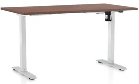 Állítható magasságú asztal OfficeTech A, 120 x 80 cm, fehér alap, dió