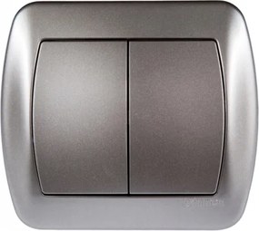 Dupla falsík alatti kapcsoló Simon Akord ezüst AW5L/29