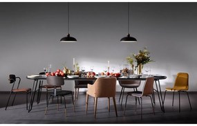 Sötétbarna bővíthető étkezőasztal kőrisfa dekoros asztallappal 100x170 cm Milian – Kave Home