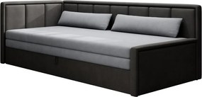 Sötétszürke zsenília kinyitható-tárolóhelyes kanapé 214 cm Fulgeo – ELTAP