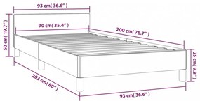 kávészínű ágykeret fejtámlával matrac nélkül 90x200 cm