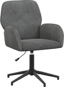vidaXL forgatható íróasztali szék 54 x 55 x 90 cm Sötétszürke Bársony